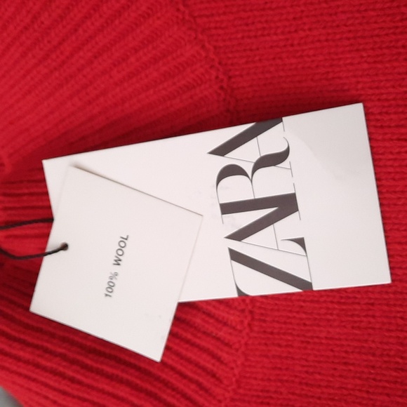 Zara Red Wool Holiday Turtleneck Sweater - Picture 6 of 6